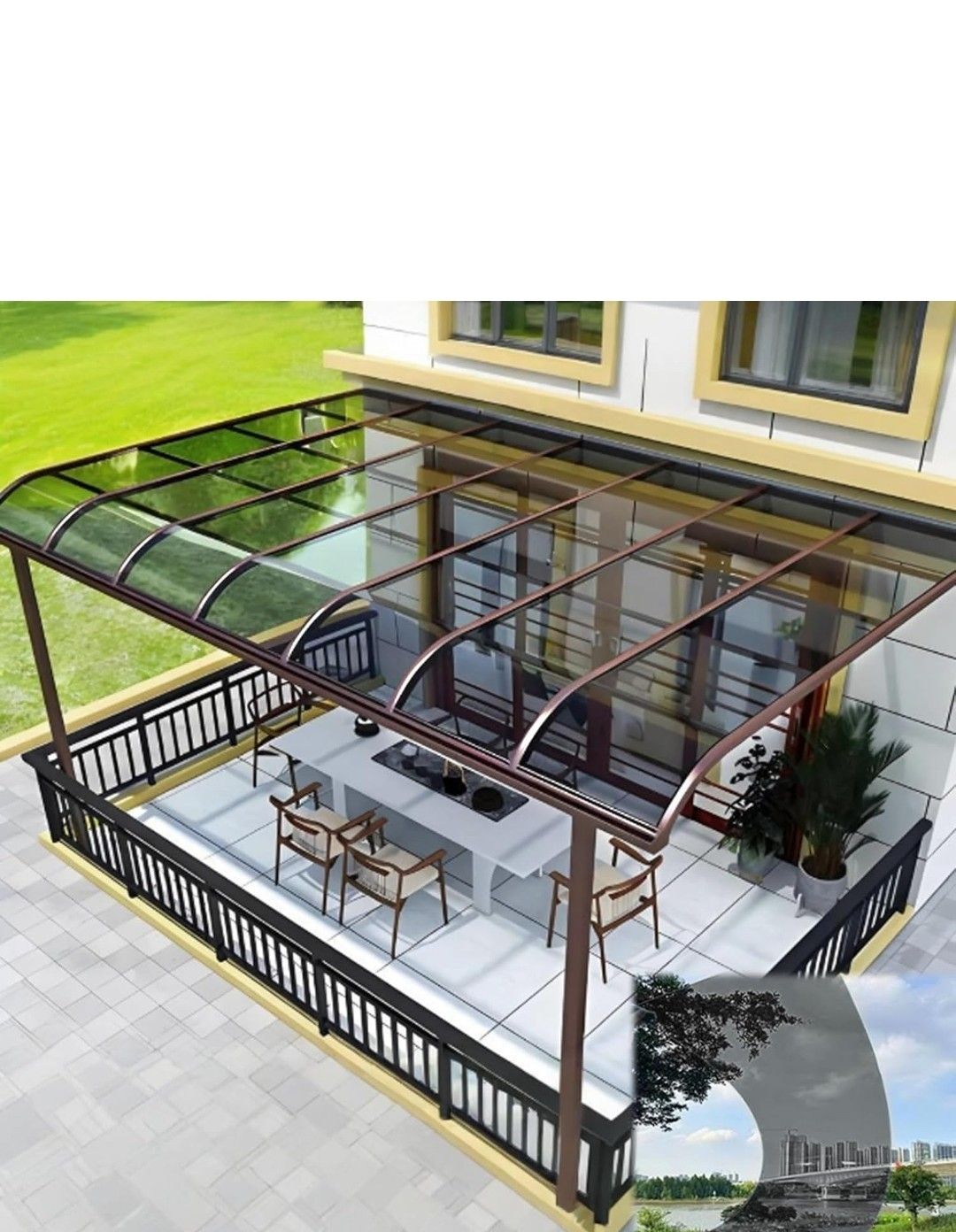 Bent Glass Black Skylight Bangalore